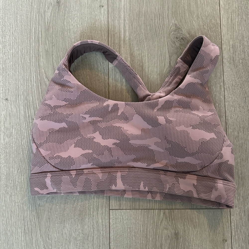 Athleta Mauve Patterned Sports Bra
